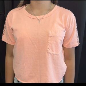 Pink orange/ pinkish cropped t shirt